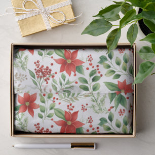 Tropisches Weihnachts-Poinsettien-Muster Seidenpapier