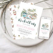 Tropisches Weihnachtsbad Party Geburtstag Einladung