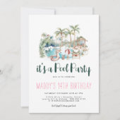 Tropisches Weihnachtsbad Party Geburtstag Einladung (Vorderseite)