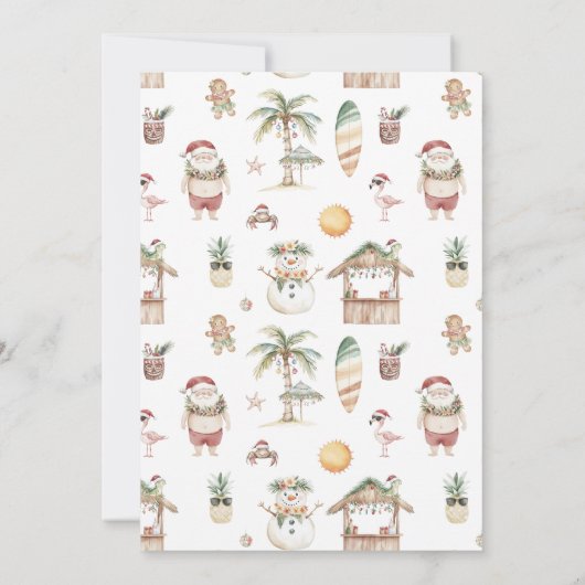 Tropisches Weihnachtsbad Party Geburtstag Einladung (Rückseite)