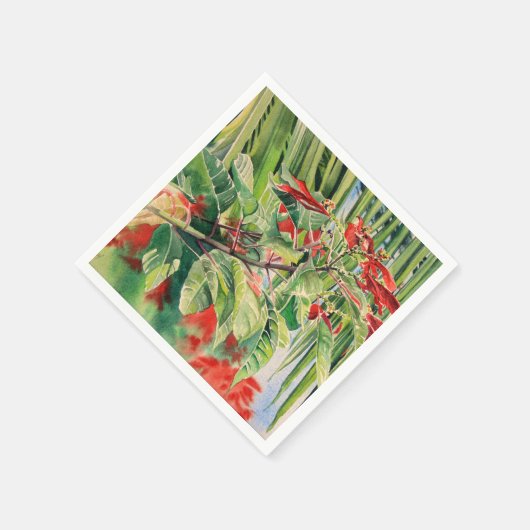 Tropisches Weihnachtsbuch Napkin Serviette (Ecke)