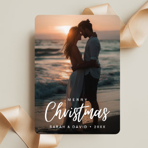 Tropisches Weihnachtscouple Beach Sunset Foto Feiertagskarte