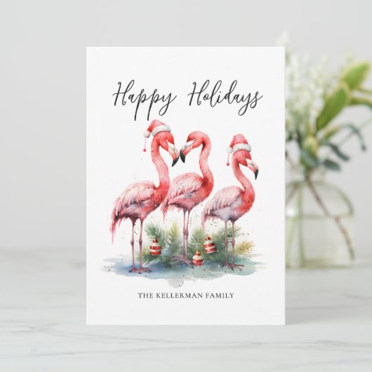 Tropisches Weihnachtsfest Feiertagskarte (Stehend Vorderseite)