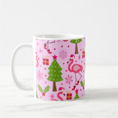 Tropisches Weihnachtsfest Flamingo mit Pine Tree a Kaffeetasse (Links)