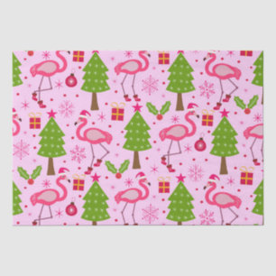 Tropisches Weihnachtsfest Flamingo mit Pine Tree a Seidenpapier