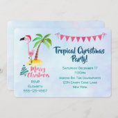 Tropisches Weihnachtsgebäck Party Pink Flamingo Einladung (Vorne/Hinten)