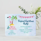 Tropisches Weihnachtsgebäck Party Pink Flamingo Einladung (Stehend Vorderseite)