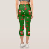 Tropisches Weihnachtsgrün Capri Leggings (Rückseite)