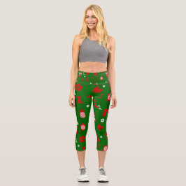 Tropisches Weihnachtsgrün Capri Leggings