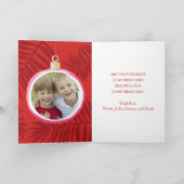 Tropisches Weihnachtskranz-Foto geklappt Feiertagskarte (Innenseite)