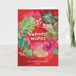 Tropisches Weihnachtskranz-Foto geklappt Feiertagskarte