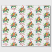 Tropisches Weihnachtsthema Danke Retro Text Geschenkpapier (Flach)