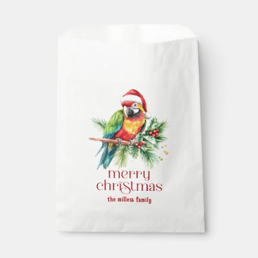 Tropisches Weihnachtsthema Danke Retro Text Geschenktütchen (Vorderseite)