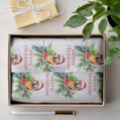 Tropisches Weihnachtsthema Danke Retro Text Seidenpapier (Geschenk)