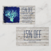 tropisches, weiß gekalktes, nautisches Korallenrif Visitenkarte (Vorne/Hinten)