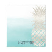 Tropisches Weißes Ananas Aqua Notizblock (Vorderseite)