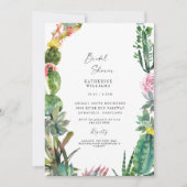 Tropisches weißes Brautparty Einladung (Vorderseite)
