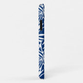 Tropisches weißes und blaues Leaf-Muster Case-Mate iPhone Hülle (Hinten/Rechts)