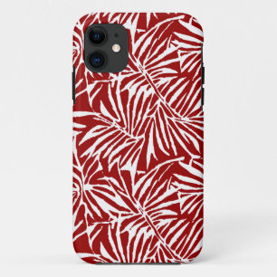 Tropisches weißes und rotes Leaf-Muster Case-Mate iPhone Hülle