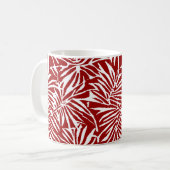 Tropisches weißes und rotes Leaf-Muster Kaffeetasse (Vorderseite Links)