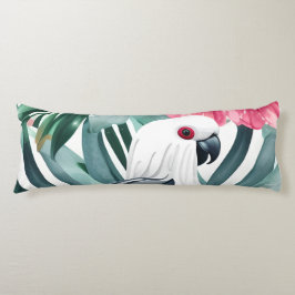 Tropisches Weißes Vogelgeflecht Seitenschläferkissen