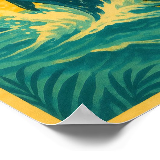 Tropisches Whale-Watching-Paradies Poster (Ecke)