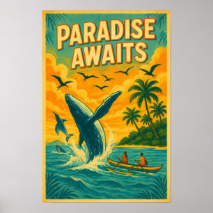 Tropisches Whale-Watching-Paradies Poster