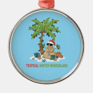 Tropisches Winterwunderland Lustiges Weihnachten Ornament Aus Metall