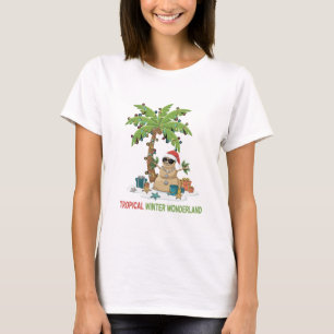 Tropisches Winterwunderland Lustiges Weihnachten T-Shirt