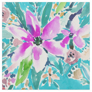 TROPISCHES WOHLWOLLEN BlumenAquarell Stoff