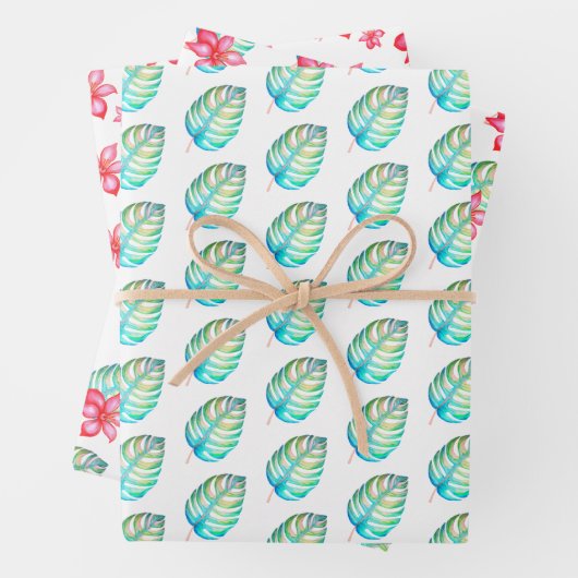 Tropisches Wrapping Paper Set 3 Geschenkpapier Set (Beispiel)