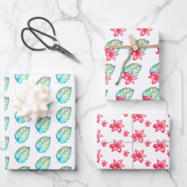 Tropisches Wrapping Paper Set 3 Geschenkpapier Set