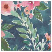 TROPISCHES WUNDER dunkler Hibiskus mit Blumen Stoff (Nahaufnahme)