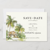 Tropisches Ziel Hochzeit Save The Date (Vorderseite)