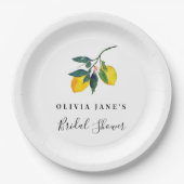Tropisches Zitronenpapier, Brautparty Pappteller (Vorderseite)