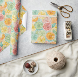 Tropisches Zitrus-Aquarell-Geschenkpapier Geschenkpapier