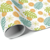 Tropisches Zitrus Geschenkpapier (Rolleneckpunkt)