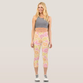 Tropisches Zitrusfruchtmuster Capri Leggings (Vorderseite)