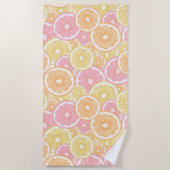 Tropisches Zitrusfruchtmuster Strandtuch (Vorderseite)