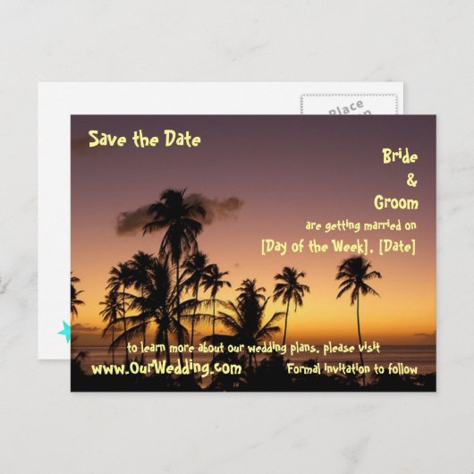 TROPISCHES ZWILIGHT ANKÜNDIGUNGSPOSTKARTE (Vorne/Hinten)