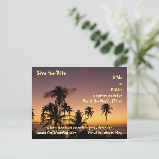 TROPISCHES ZWILIGHT ANKÜNDIGUNGSPOSTKARTE (Stehend Vorderseite)