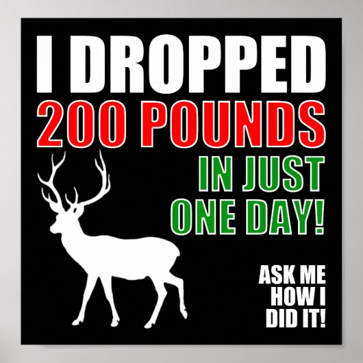 Tropp 200lbs Funny Hunting Poster blk (Vorne)