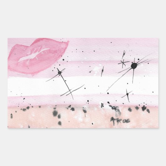 TROS Lipstick Lesbische Flagge Aufkleber (Vorderseite)
