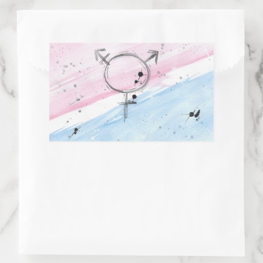 TROS Transgender Pride Flag Aufkleber (Tasche)