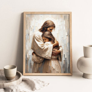 Trost mit Ihm, Christliche Wandkunst, Jesus umarmt Poster