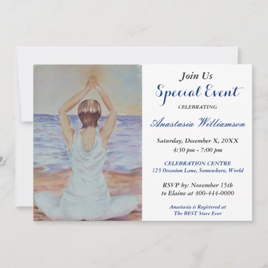 TROST-UND SERENITY-PARTY-EREIGNIS LADEN EIN EINLADUNG (Vorderseite)