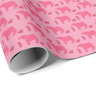 Trostloses rosa Geschenkpapier Kühe Western-Ranch