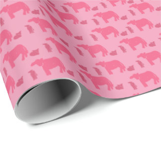 Trostloses rosa Geschenkpapier Kühe Western-Ranch