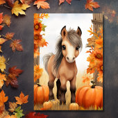 Trot auf über Niedlichen Herbstpferde Herbst Gebur Einladung