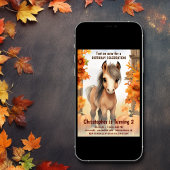 Trot auf über Niedlichen Herbstpferde Herbst Gebur Einladung